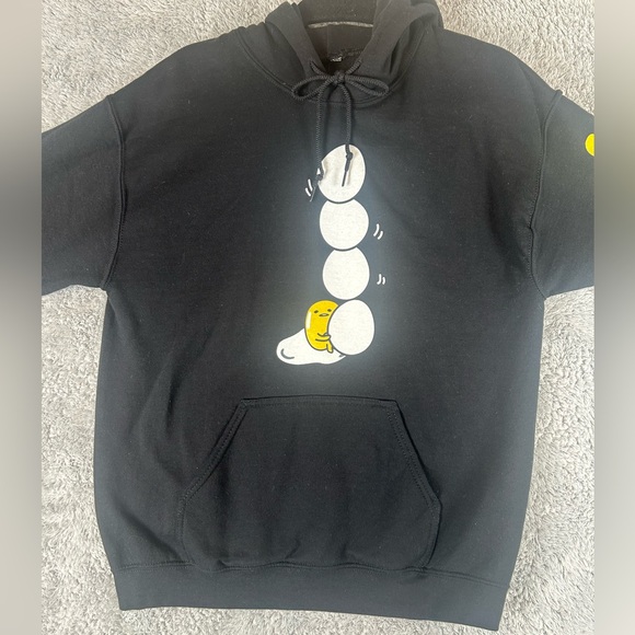 Gudetama Sanrio Hoodie Long Sleeve Black Sweatershit Women’s, Size M - Picture 8 of 14